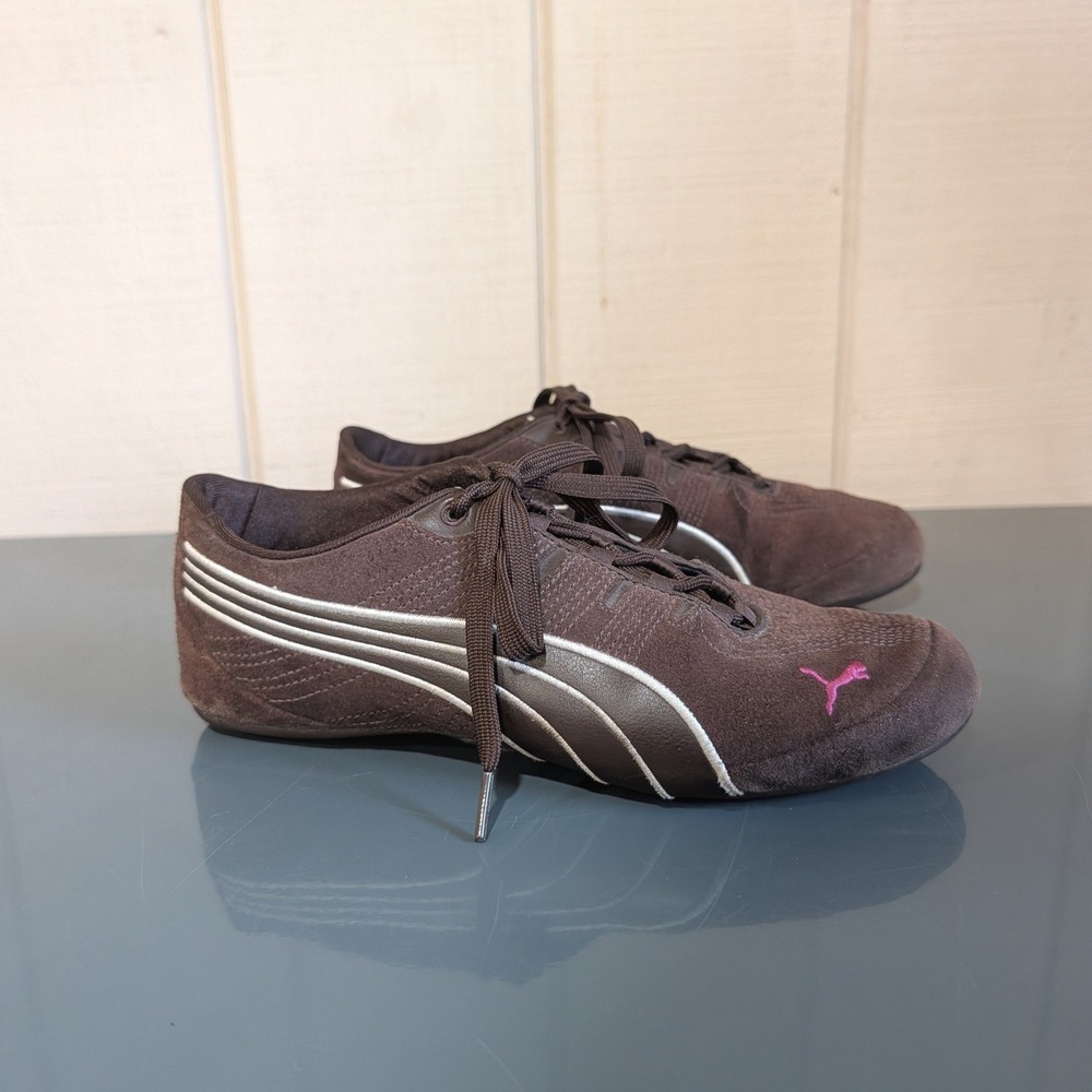 Y2K Puma Etoile Speed Cat Brown Suede Sneaker Low Profile Ballerina 9.5 Women's